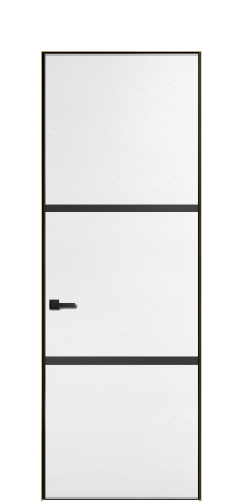 Дверь межкомнатная Слот 41-002 Цвет Ясень Молочный Покрытие ЭМАЛИ Шпон крашеный Наличник Скрытый короб золото Цена 52007